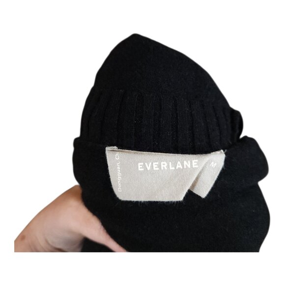 Everlane ReCashmere Black Wool Cashmere Blend Crewneck Sweater Cozy Women's M - Picture 8 of 8